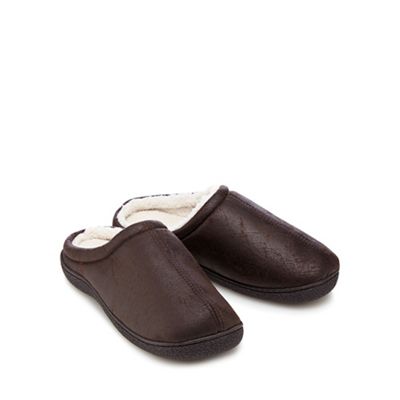 Dark brown mule slippers